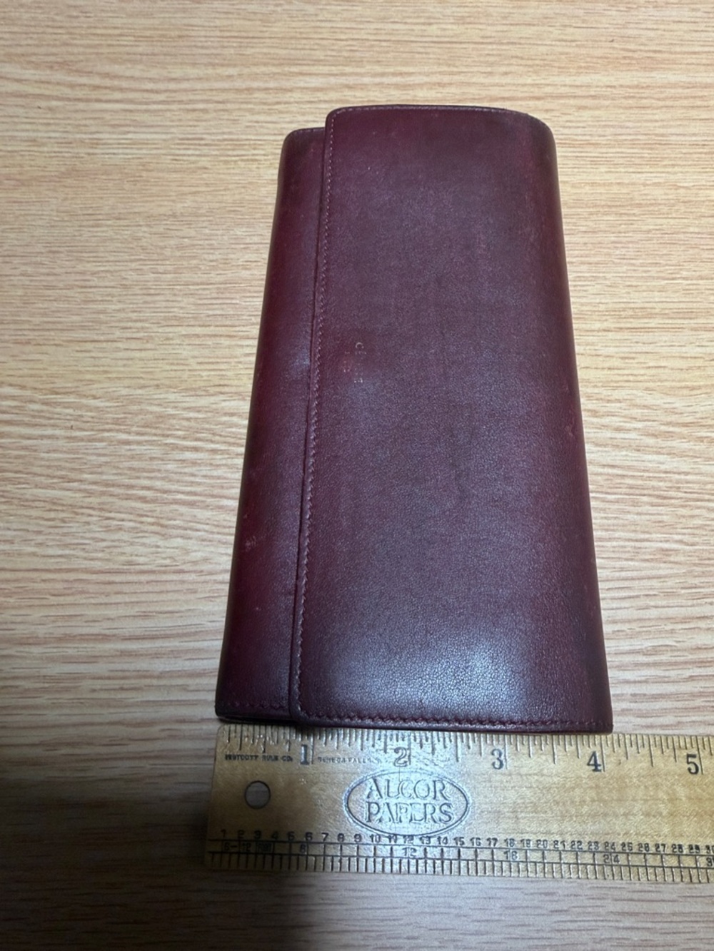 Celine Burgundy Leather Foldover Wallet (authentic) - Picture 13 of 16